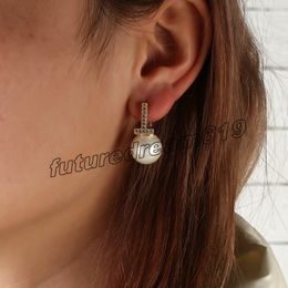 Trend Pearl Cute Small Dangle Drop Earrings Female Trendy 2022 Rhinestone Wedding Pendant Earrings Fashion Korean Jewelry Gift