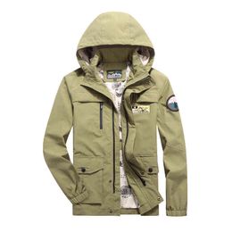 Autumn Men Jacket Fashion Hooded Collar Military Jacket Men Plus Size M-5XL Casual Loose Windbreaker Mens Jackets And Coats Y1109