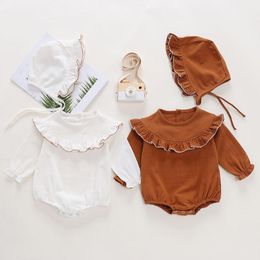Rompers 2021 Baby Bodysuit Spring Born Clothes Boy Korean Version Of The Lotus Leaf Collar Long Sleeve Jumpsuit Girls