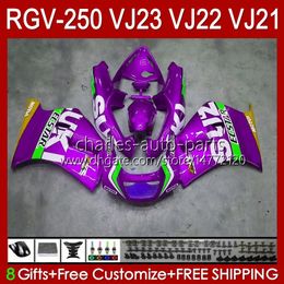 Bodyworks For SUZUKI RGVT RGV 250 CC VJ23 RVG250 250CC Cowling RGV-250CC Body 107HC.147 RGVT-250 VJ 23 1997 1998 purple glossy RGV-250 Panel RGV250 SAPC 97 98 OEM Fairing