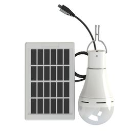 20W Solar Power USB Rechargeable Camping Light Bulb 5-Modes W/ Panel 3m Cable