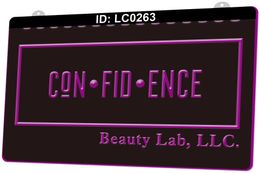 LC0263 Confidence Beauty Lab Light Sign 3D Engraving