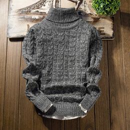 2019 New Men's Solid Color Twist Turtleneck Sweater Male Autumn Winter Slim Fit Knitted Pullovers Casual High Neck Tops Y0907