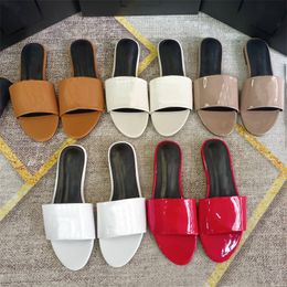 Fashion Designer Womens Sandals Slide Slippers Leather Metal Letter Flip Flops Luxury Rubber Sandal Jelly Casual Shoe Loafers Beach Shoes 35-42