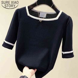 Solid Elegant Chiffon Shirt Fashion Short Sleeve Women Tops and Blouses Blusas Mujer De Moda Casual Clothing 9592 210506