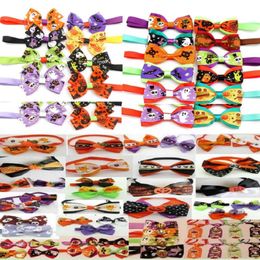 (150pcs/lot) 2021 Halloween Christmas Holiday Dog Apparel Pet Puppy Cat Bow Ties Cute Neckties Collar Accessories Grooming Supplies S92