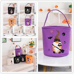 Party Halloween Pumpkin Bucket Cartoon Ghost Witch Handbag Polyester Candy Basket Festival Gift Spiders Bag
