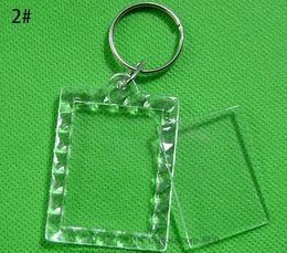 400pcs Clear Acrylic Plastic Blank Keyrings Insert Passport Photo Frame Keychain Picture for Party Gift