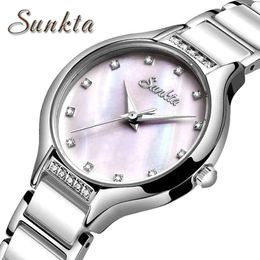 SUNKTA Gold Watch Women Watches Ladies Creative Steel Women's Bracelet Watches Female Clock Relogio Feminino Montre Femme Gift 210517