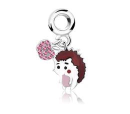 Fits Pandora Bracelets 20pcs Hedgehog Enamel Pendant Spacer Charms Beads Silver Charms Bead For Women Diy European Necklace Jewellery