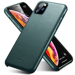 Cases for iPhone 11 Pro Max Leather Case Cover Brand Black Green Genuine Leather Protective Cover