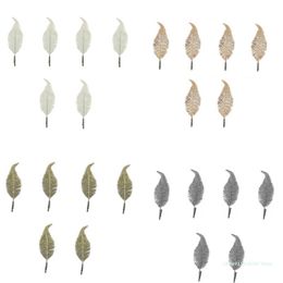 Christmas Decorations C5AD 6pcs Glitter Feather Clip Tree Leaf Clamps Leaves Ornament Decor