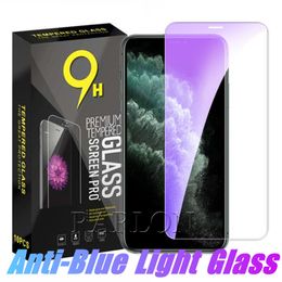 Ultra thin 2.5D 9H Anti-Scratch Anti Blue Light Screen Protector Tempered Glass Film For IPhone 13 13Pro 12 Mini 11 Pro Max Xs 8 7 Plus Samsung S21 A72 A52 A32 With Package