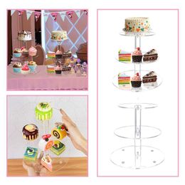 cake stand supplies Australia - Other Festive & Party Supplies 3 Tier Transparent Acrylic Round Cake Display Stand Cupcake Holder Pastry Dessert Tray Rack Wedding Birthday