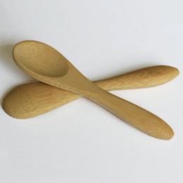 Natural Bamboo Yogurt Ice Cream Spoons Small Mini Honey Spoon for Kids Children