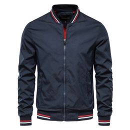 AIOPESON Solid Colour Bomber Jacket Men Casual Slim Fit Baseball s Jackets Autumn Fashion High Quality for 210928