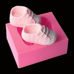 Shoe Shape Cake Mould Baking Moulds Silicone Moulds 3d Cake Mould Baby Shoes Fondant Moulds Lovely Candy Mould Bakeware Decorations 122624