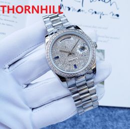Good Quality Top Brand 316L Stainless Steel Watches 36mm Famous Women Full Diamonds Dial Ring Watch Automatic Menchanical Movement Sapphire Glass Wristwatch