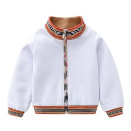 Designer kids Jackets boys girls white cotton casual sport coat fashion outwear jacket children boutique clothing