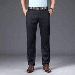 BROWON Arrival Casual Pants Men Mid Waist Straight Formal Long Trouser Adult Solid Color Flat Design Pant Business Men 210616