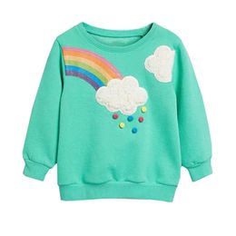 Little maven 2-7Years Autumn Rainbow embroidery Toddler Kids Baby Girl Sweatshirt Children's Clothing For Girl's Sweater 211029