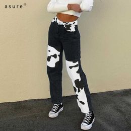 Womens Mom Jeans For Girls Fashion Pants Ladies Thermal Trousers Y2k Streetwear Elastic Baggy Jean Femme Clothing XP8396W0J 210712