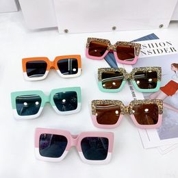 Spring 2021 Kids fashion Sunglasses boys girls outdoor goggles Square Double Colour children UV400 adumbral glasses S1024