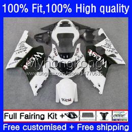 Injection Mold Fairings For SUZUKI GSX-R1000 GSXR1000 K2 00-02 Bodywork 24No.13 GSXR White West 1000 CC 1000CC 00 01 02 GSXR-1000 2000 2001 2002 Motorcycle OEM Bodys