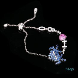 2020 Korean brand luxury micro-inlaid zircon alien bracelet jewelry temperament women high-end shiny zircon adjustable bracelet