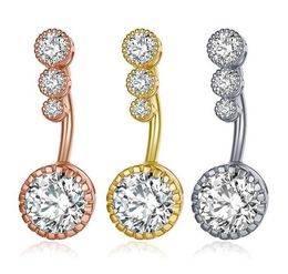 Diamond Dangle Belly Bars Belly Button Ring Belly Piercing Crystal Body Jewellery Navel Rings Flower Shape Pendant