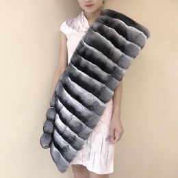 Scarves Women Ladies Winter Real Chinchilla Fur Scarf Wrap Fluffy Thicken Shawl Soft Warm Pretty Luxury Cape
