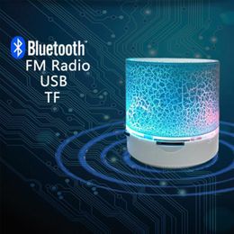 A9 LED Sem Fio Speaker Bluetooth Mini Alto-falantes Coloridos Flash FM Rádio TF Cartão USB para celular PC S8