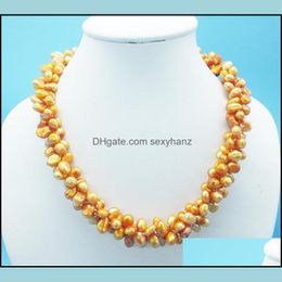 Necklaces & Pendants Jewellery Chokers 7-8Mm Natural White And Mti-Color, Baroque Pearl Necklace. Perfect For A Bride, Bridesmaids, Weddings.