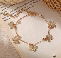 Temperament Hollow Butterfly Anklets Fashion Foot Chain Gold Silver Beach Anklet For Women Girls Jewellery