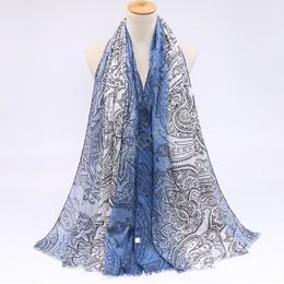 Printed Cotton Cashew Scarf shawls Women Hijab Scarves Fashion Muslim Popular Headscarf Soft Ombre Long Pashmina