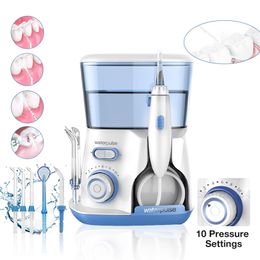 Waterpulse Oral Irrigator v300 12 Pressure Flosser 800ml Teeth Cleaner Family Care Dental Jet 5 Tip 220224