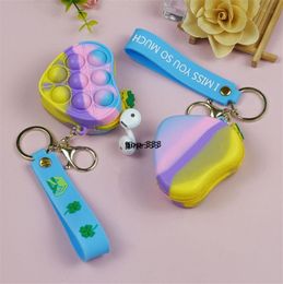 Silicone Push Bubble Toy Wallet Case Fidget Party Simple Dimple Finger Leksaker Decompression Relief Interactive Coin Purse 2021