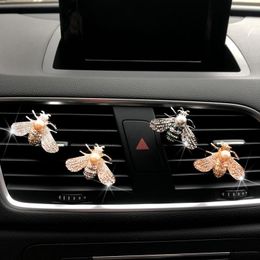 Interior Decorations Bee Car Accessories Air Outlet Clip Rhinestone Diamond Perfume Freshener