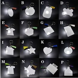 Sublimation Acrylic KeychainDouble Sided White Blank Pendant Heat Printing Keychains High Quality Keychain with Tassels A02