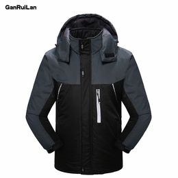 Men's Winter Jackets Mens Thicken Patchwork Outwear Coats Male Hooded Parkas Thermal Warm Plus Size Brand Clothing JK18026 210518