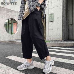 Men Casual Pants Solid Cargo Pant 2020 New Japanese Leisure Workwear Sweatpants Mens All-match Trousers Straight Black Wide Leg H1223