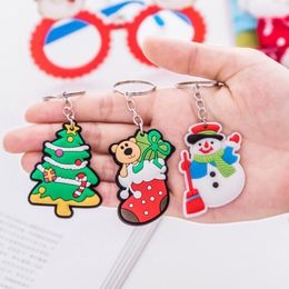 Charm Bracelets 36pcs Assorted Colour Christmas Keychains Key Rings Various Design Pendant Ornaments Silicone Holder For Car Bag De