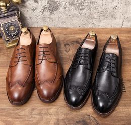 Mens Formal luxurys casual Shoes Oxford For Men Italian designer Dress Wedding Shoe Laces Leather Brogues Plus size 38-47