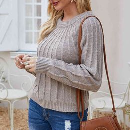 Grey pullovers sweater female casual loose soft sweater women autumn winter knited christmas jumper 210415