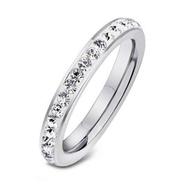 Wedding Rings 2021 Never Fade Clay Material Crystal Ring Row Stainless Steel Couple Promise Marry Gifts Brand Fashion Jewelry 83721