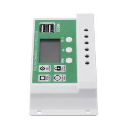 10/20/30A 12V 24V Auto Dual USB Solar Panel Charge Controller Battery Charger Adapter LCD - 30A