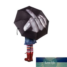 Fashion Women Umbrella Rain Middle Finger Umbrella men Windproof Folding Parasol Personality Black Middle Finger Umbrellas factory outlet