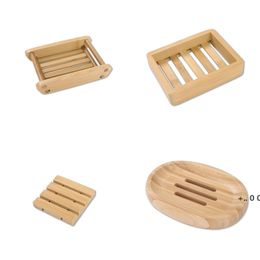 Ellipse Soap Tray Holder Retro Bamboo Natural Draining Home Soaps Dishes Neat Hygiene Supplies For Home Hotel Bathroom RRA10164