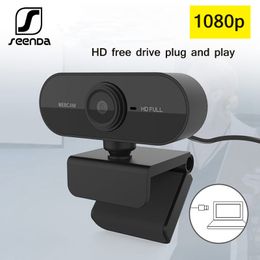 SeenDa 1080P Full HD Web Camera Computer Video Meeting Class web cam With Microphone 360 Degree Adjust USB Webcam