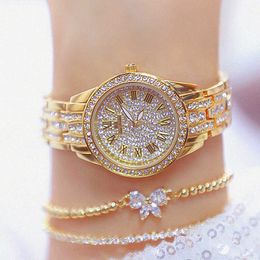 Diamond Ladies Watches Luxury Brand Dress Women Watches With 2 Bracelets Gold Wristwatch Female Clock Relogio Feminino 210527